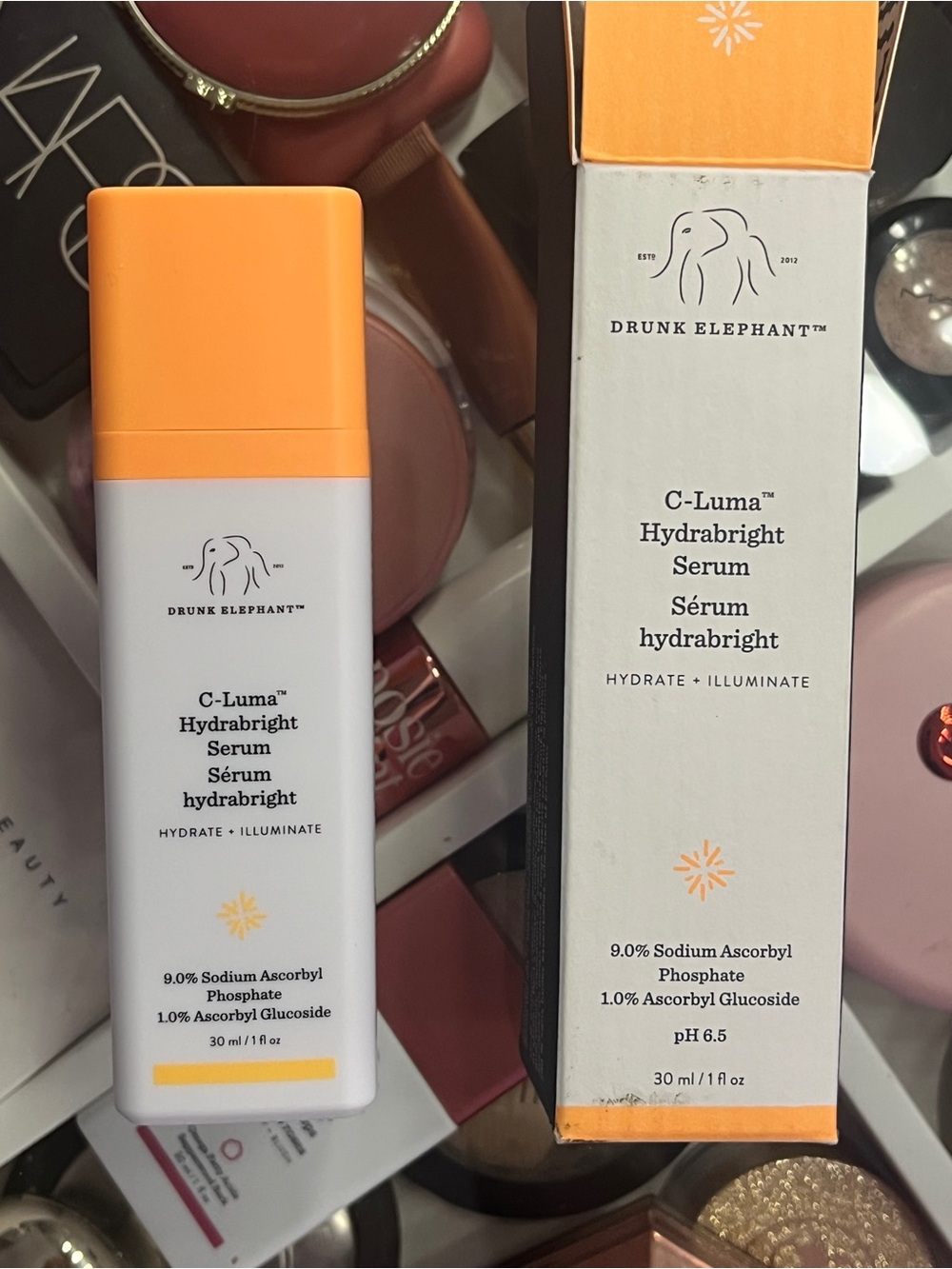 Drunk Elephant C-Luma Hydrabright Serum — White & Orange